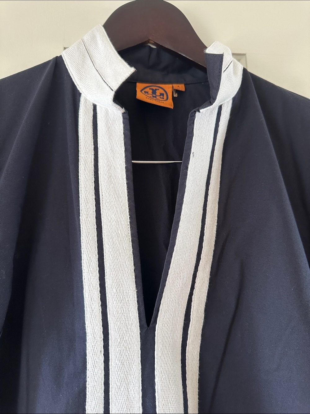 Tory Burch Navy Tunic Dress with White Contrast Trim size 6 - Picture 3 of 6